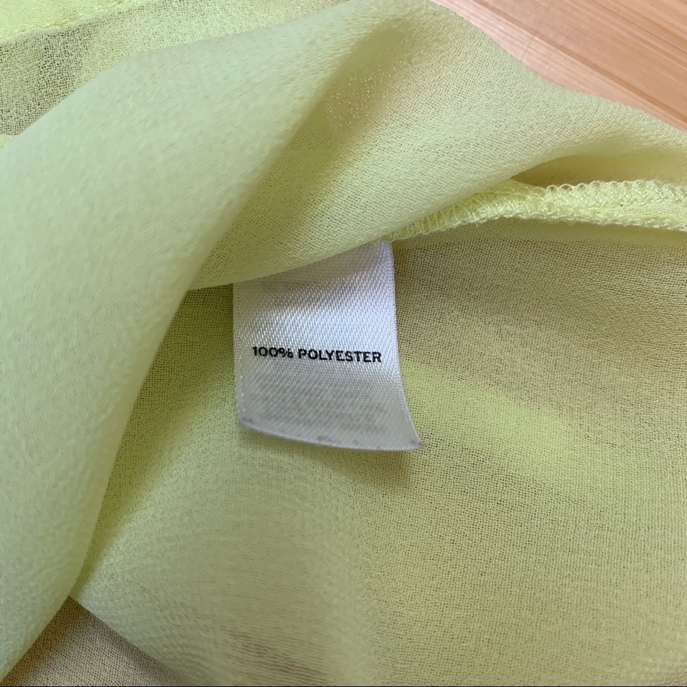 Trouvé Sheer Yellow Button Down Shirt, XS/S. - Picture 7 of 8